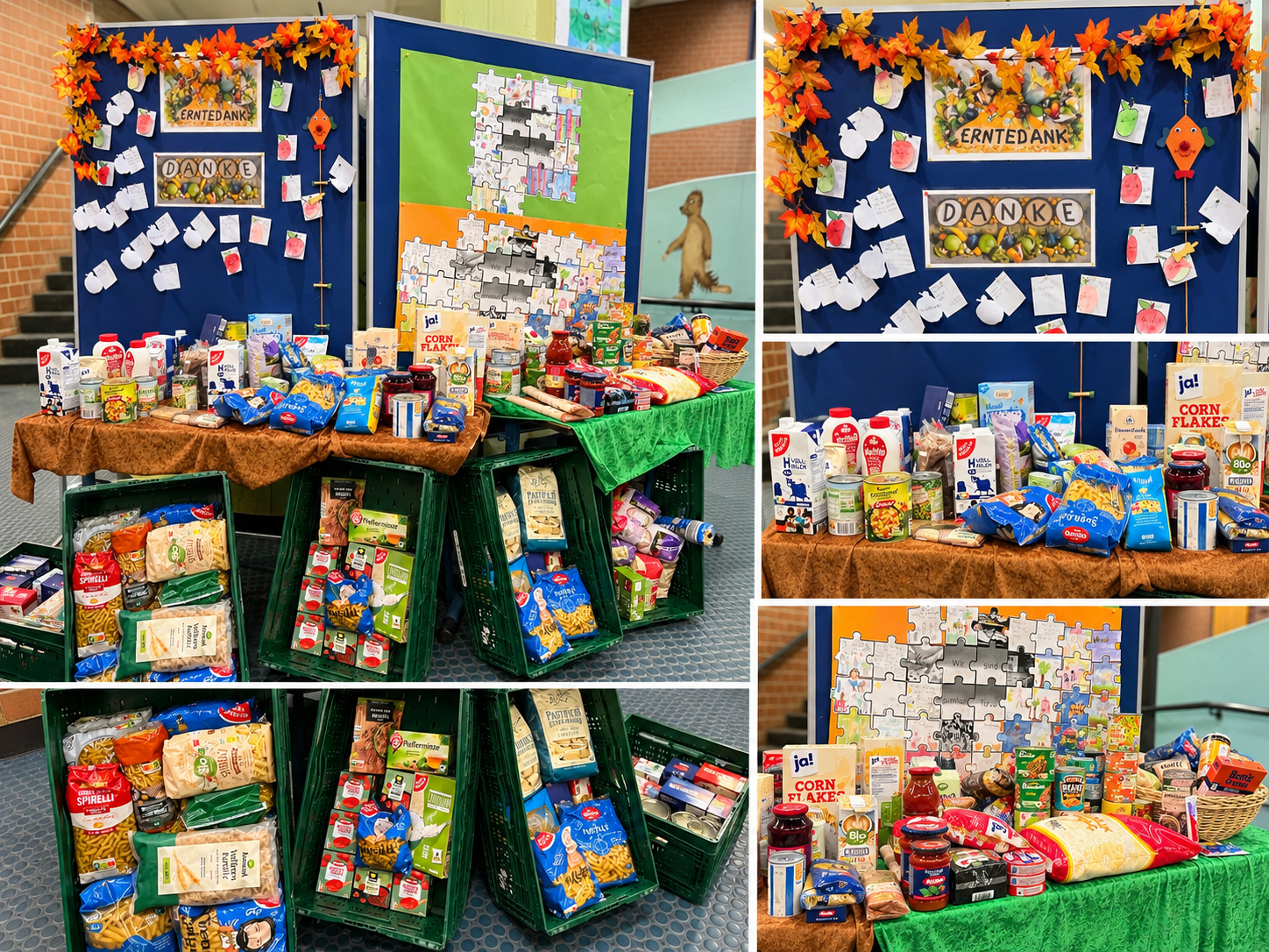 Erntedank Spendensammlung in der Schule